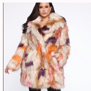 Glamorous Colorful Faux Fur Teddy Jacket